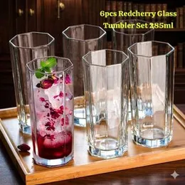 285ml 6pcs Redcherry Glass Tumbler Set