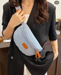 Casual Denim Waist Handbags for Women, Anti Theft Crossbody Chest Bag, Large Capacity Travel Fanny Belt Bag