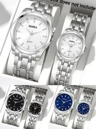 ROSRA FASHION STEEL COUPLE WATCHES set