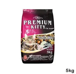 Premium Kitty Cat Food 5kg Tuna Fish, Chicken & Cheese Flavour Cat Feed Cat Dry Food Feed