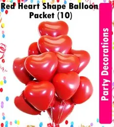 Heart Shape Red Balloon (10) Packet Anniversary Happy Birthday Party Wedding Decoration Heart Balloon