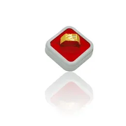 Gold Plated New Big Ring With Small White Stone  For Women.