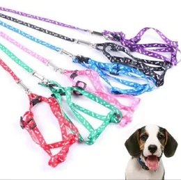 Small Dog Bone Printed Harness and Leash Set Suitable for Small Dogs Adjustable Dog Harness Pet Puppy Dog Harness