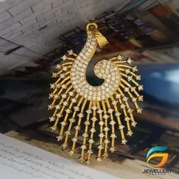 GJP Pendant Stylish Rich Look Good Quality Gold Plated King Size New Hansa Theme Pendant With Stone For Women.
