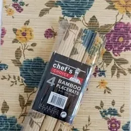 4pcs-design-1 Kitchen Accessories Placemats 4pieces bamboo Non-Slip Heat Resistant Dining Table Placemats Stain Resistant Anti-Skid Washable Table Mat