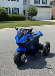 Blue 3âWheel Rechargeable Electric RideâOn Toy Motorcycle for Kids â Battery Powered