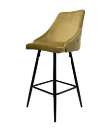 BAR STOOL MUSTARD YELLOW VELVET 650MM FRIDAY