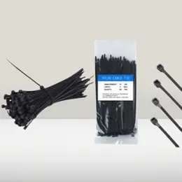 Heavy-Duty Durable Black Cable Ties 7.6mm x 300mm, 12 Inch Nylon Zip Ties, 100Pcs for Cable Management