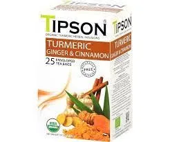 Tipson Organic Turmeric Ginger & Cinnamon Net Wt. 37.5g ( 25 Bags )  / ginger  tea powder