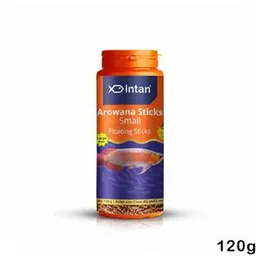 Intan Growel Arowana Sticks Small 120g (2mm Small Floating Sticks) Highly Nutritious Fish Food For Carnivorous Fish Like Arowana, Large Cichlids Like 