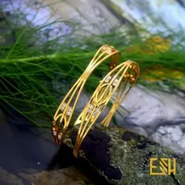 Gold Plated Guaranteed Charm Bangle Stylish Rich Look with Stones for Women