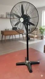 MITSHU 16-Inch Pedestal Fan â Sleek Black Design for Modern Interiors