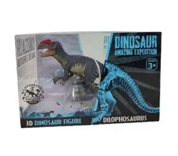 3D Dinosaur Figure Toy - Jurassic Era Dinosaur Toys for Boys and Girls - Dilophosaurus Toy - Realistic & Skeleton Collection Figure