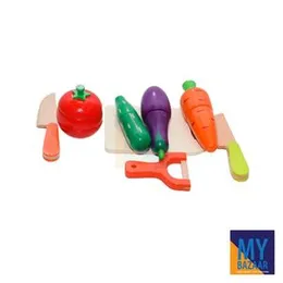 Eight Pieces Of Vegetables Cut Wooden Toy For Kids