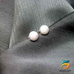 White Pearl Earrings for Women 06mm.