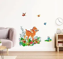 Rawpockets Deer with Butterflies in JungleLove Birds with Cage Self Adhesive Wall Sticker (Pack of 2) (FROM INDIA FAAZ)