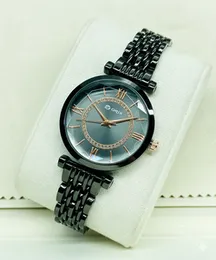 Orix Stainless Steel Black Analog Black Dial Ladies Watch