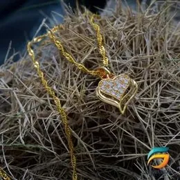 Gold Plated Guaranteed 18/24 inch Karali / Disco Chain with Heart Pendant With Two Line Necklace for Ladies.