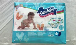Cute Baby Diapers Size M (6-11 kg) | 16 Pcs Pack, Large Stretchy Waistband for Comfort