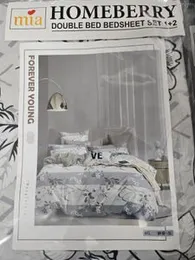 Homeberry Queen Size Bedsheets With 2 Pillow cases Stitched