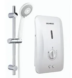 Delmege Hot Water Shower  white colour 3.5kW DWHB3.5N Black Instant Heater Non-Booster Pump Stepless Electronic Temperature Control IP25 Splash Proof 