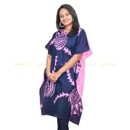 Pink With Dark Blue Short Kaftan SK 03