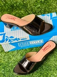 Ladies Box Heel Black Office wear