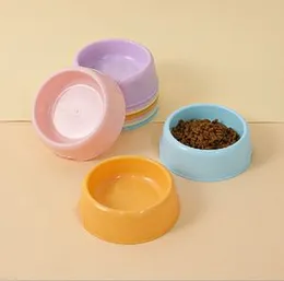 Pet Dog Cat Plastic Bowl Small Durable Food Drink Feeder Bowl Candy Colors Feeding Dish Bowl Round Bowl Feeding Water Food Puppy Feeder