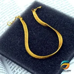 Gold Plated Stylish Charm Flat Bracelet For Women.