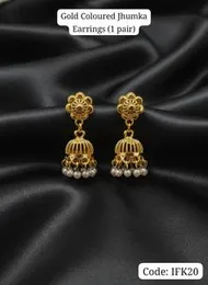 Gold Coloured Jhumka Earrings (1 pair)
