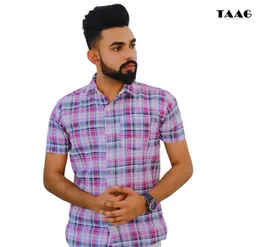Premium Cotton Short sleeve Check Design Shirt