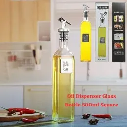 500ml Oil Dispenser Glass Bottle Square