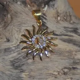 22kt Plated Small Sun Theme Pendant For Women.