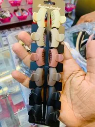 Stylish Matte Banana Hair Clips â 1 Pair in Assorted Neutral Tones