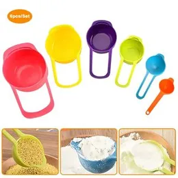 Measuring Cup And Measuring Spoon Set Cake baking accessorics 6 Pcs - Multi colour