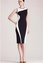 Womens Elegant Sleeveless Slim Pencil Dress White
