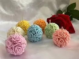 Rose flower ball candle