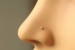 Gold Plated small, cute one pc Nose Rings, nose pin Hypoallergenic, Threadless Design with white stone Women