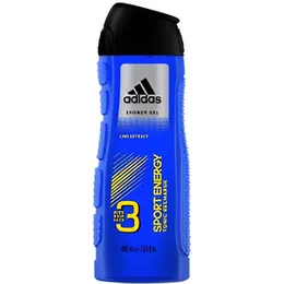 Adidas Sport Energy 3-In-1 Shower Gel, Shampoo & Face Wash