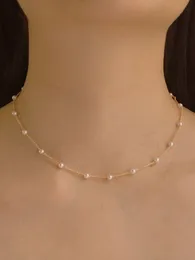 Vintage Temperament Imitation Pearl Necklace Ladies Elegant Clavicle Chain Party Fashion Jewelry Accessories