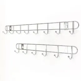 Silver heavy Stainless Steel Hanger Over Hooks Storage Hanging Rack Multifunctional Bathroom Kitchen Hanger Hooks Organizer Holder 44cm