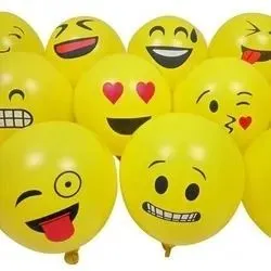 Party Decoration Happy Birthday Emoji smiley Balloon Packet (10) Yellow Colours