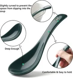 Asian Style Soup Spoons |Multi-Purpose Deep Soup & Noodle Spoons (Easy to Clean & Store)