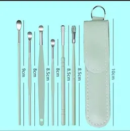 Stainless Steel Earpick Ears Cleaner Spoon Ear pick Ear Wax Removal Tool Kit Ears Spoon Care for Baby Adults 6PCS Ear Care Set