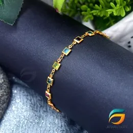 Gold plated Stylish Design Guaranteed Multicolored Box Stone Bracelet For Women.