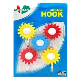 3 Pcs Fashio n Strong Sticking Hook Wall Hanger - PP+PVC Seamless Adhesive Nine Hook Bathroom Home Sucker Household Hook Set