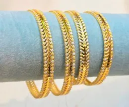 High-End Dubai White Gold Bangles â Imported Luxury Design 2Pair