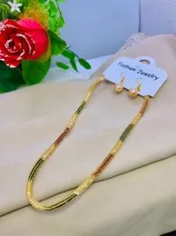 Gold Plated Necklace Bollywood style Multicolor Crystal Filled Bridal Jewelry Set.