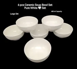 6 Pack 5 Inch Porcelain Bowl Set