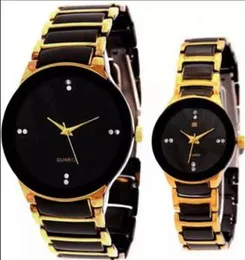 Quebec Iik Gold Black & black silver Couple Analog Watch for Men and Boys Girls and Women Watches